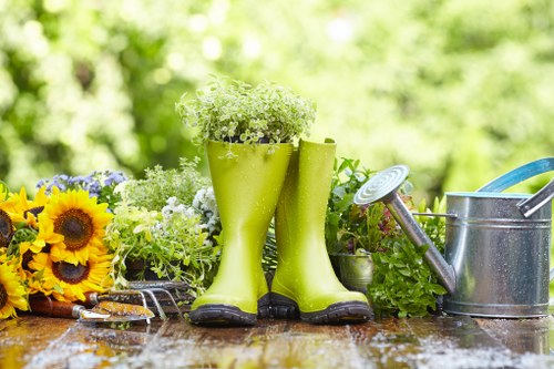 Modern gardening tools and sustainable techniques in action